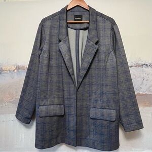 LIVERPOOL Los Angeles 3X Boyfriend Blazer Navy‎ Khaki Plaid Preppy Academia